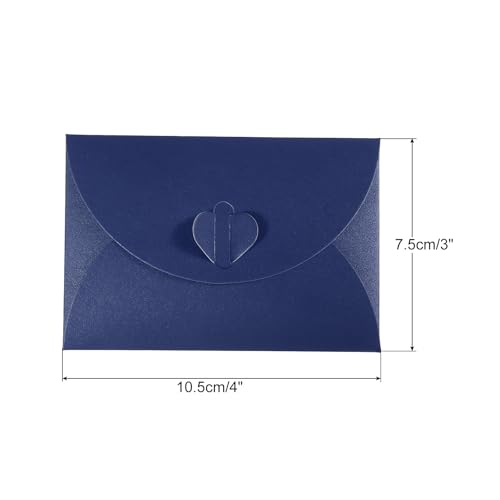 PATIKIL Gift Card Envelopes, 12 Pack Heart Shaped Clasp Small Gift Cards Holder Mini Envelope for Birthdays Weddings, Dark Blue - color: Dark Blue