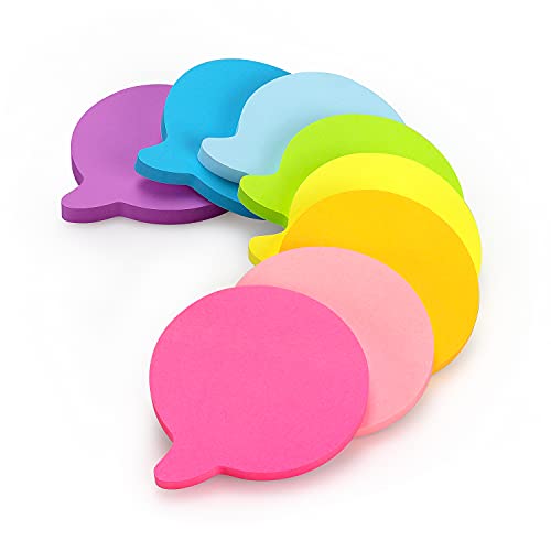 SIMONA Bubble Shape Sticky Notes 8 Bright Colors, 600 Sheets | Cute Bubble Design Self-Sticky Note Pads, 8 Assorted Bright Colors Sticky Notes for Office, School, Family - color: Bubble Shape