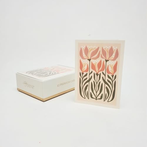 Lady Jayne All Occasion Blank Boxed Note Cards, with Gold-Foil Lined Envelopes and Embossed Details – 5” x 3.5” each, Set of 12 Cards – Flower Market Lily (80911) - color: Lily