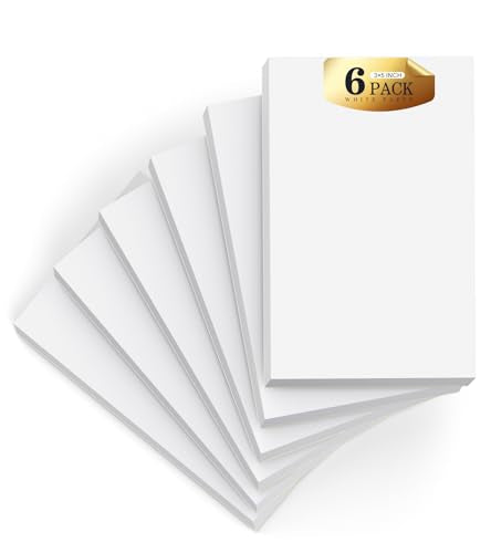 Notepads 3x5, 6 Pack Small Note Pads, Server Note Pad, Scratch Pads 3x5 | Memo Pads White Paper, 50 Sheets per Blank Note pads 3x5, Small Writing Pads Pocket Notepads for Office School Home Supplies - color: White- 6 Pack, size: 3x5