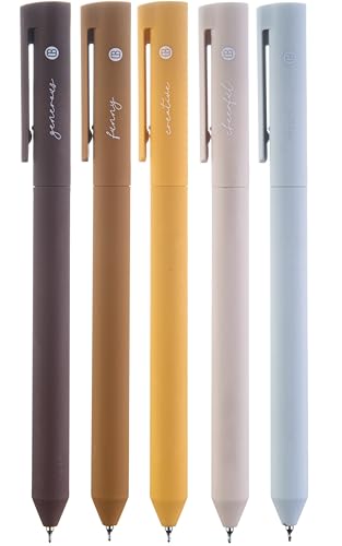 DIVERSEBEE Gel Ink Pens Assorted Colors, 0.5 mm Fine Point (Brown) | Bible Pens No Bleed Through with Cute Fine Tip, Bible Study Journaling Supplies Set, 5 Pack - color: Brown, size: 1 Count (Pack of 5)