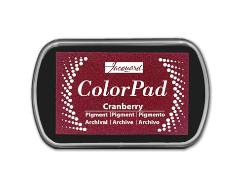 Jacquard ColorPad Archival Pigment Ink Stamp Pads- Cranberry - Acid Free - Non-Toxic - Excellent for Blending, Embossing and Stamping - color: Cranberry