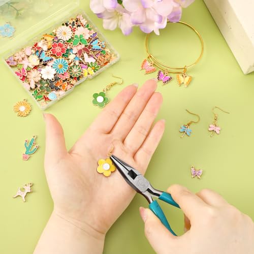 MARFOREVER 120 PCS Flower Butterfly Charms for Jewelry Making