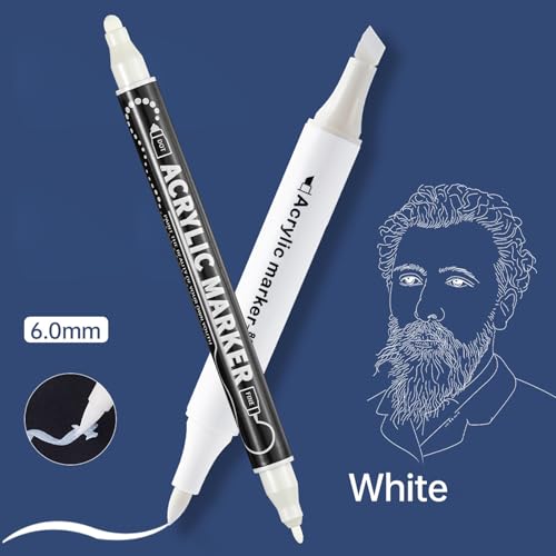 White Pens Set,10 Pack Acrylic Ink Pens, Fine Point Paint Gel Pen,Brush Tip Acrylic Markers for Black Paper Drawing, Sketching, Illustration, Card Making, Bullet Journaling - color: White