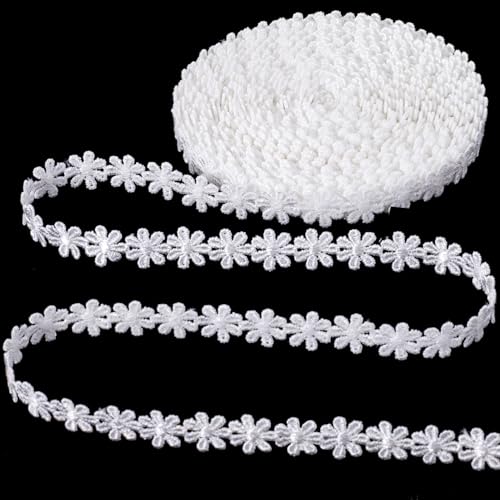 4 Yards Creamy White Lace Trim, Scalloped Edge Crocheted Lace Ribbons - color: Bowknot White (4 yards x 0.54" W)