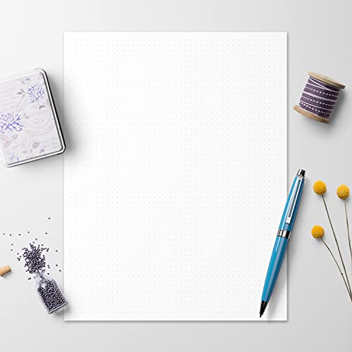 321Done Dot Grid Notepad – Dotted Graph Paper, Letter Size Large (8.5x11) – Made in USA – 50 Sheets Dotted for Bullet Planning Journaling Thick Paper 1/5” (0.20") Dots Notes Writing White - color: Dots - 0.20" Small Grids, size: Letter Size (8.5" x 11")