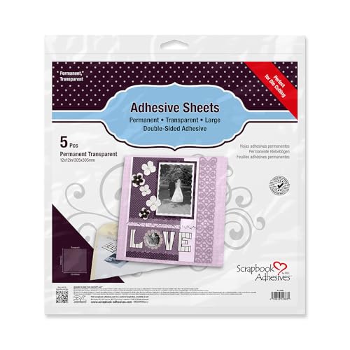 3L Scrapbook Adhesives Adhesive Sheets, 12-Inch x 12-Inch, 5-Pack - size: 12x12 5pk
