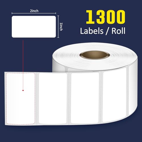 L LIKED 15600 Direct Thermal Labels 2"x1", Barcode Adress Labels | 12 rolls, 1400 labels/Roll, Block Old Information, Strong Adhesive, BPA Free, Compatible with Most Desktop Printers - size: 2"x1"-12 Rolls