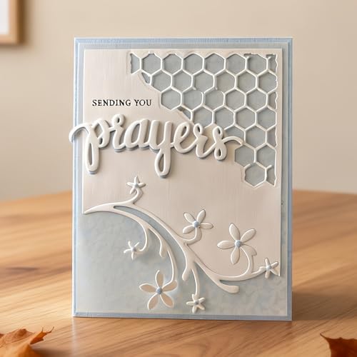 Lapoo Flowers Cutting Die for Scrapbooking - Durable Metal Cutting Die for DIY Scrapbook Photo Album Decorative Paper Card, Scrapbooking Die-cuts (Flowers and Branches and Words 4.3 x 4.1 in) - color: Flowers and Branches and Words 4.3 x 4.1 in