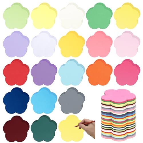 Honoson 1000 Pcs Paper Flowers Cutouts 3.9 Inch School Bulletin Board Decor | Assorted Color Cut Outs Flowers Shaped Die Cuts for DIY Craft Projects Back to School Classroom Bulletin Board Decor - style: Flower