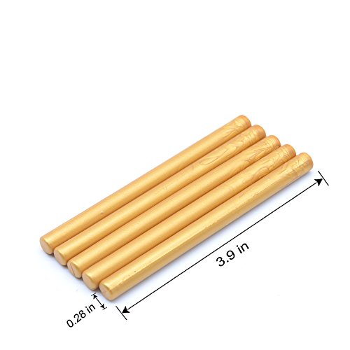 TELOSMA Mini Glue Gun Sealing Wax Sticks, Amber Gold, 16 Pack | Fits mini glue gun, DIY seal crafts for wedding invitations, Christmas cards, Envelope, Seat Card, Menu, Gift wrap, Snail mai - color: Amber gold, size: Small