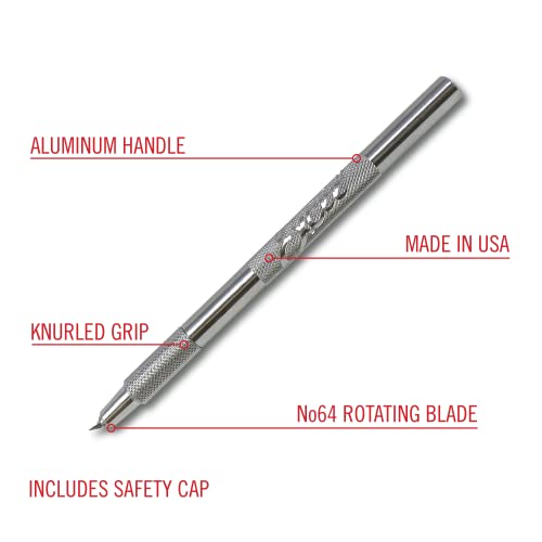 Excel Blades K4 Swivel Craft Knife with 360-Degree Rotating Blade, Aluminum