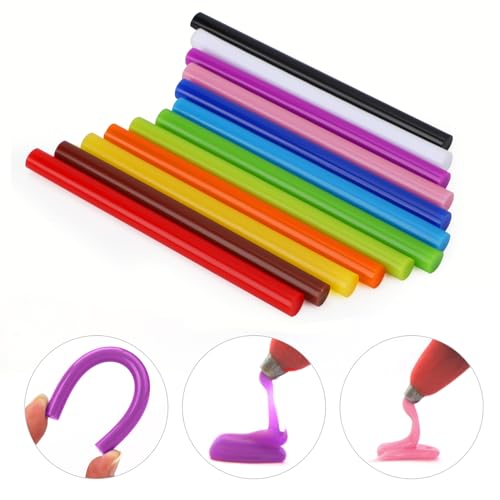 ENPOINT Colored Hot Glue Sticks, 72 PCS 0.27 x 3.93 in Mini Hot Melt Glue Sticks Colored, EVA 12 Colorful Adhesive Purpose Glue Stick for DIY Art Craft General Repairs and Gluing Projects - color: Multi-Color, size: 0.27x4 inch/72 Pack