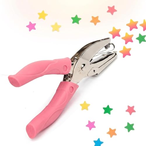 1/4 Inch Star Shaped Hole Punch 2Pcs Hand Held Single Paper Puncher Shape