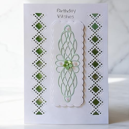 Lapoo 3D Backgrounds Frame Metal Cutting Die for Scrapbooking, New Cutting Dies DIY Album Card Making Decor Paper Craft Metal Die Cuts Party Wedding Decorations (Innovative Lace Border 5 x 2.6 in) - color: Innovative Lace Border 5 x 2.6 in
