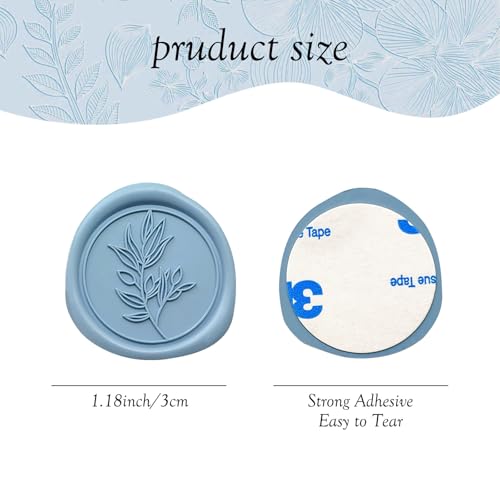 Pollize 50Pcs Wax Seal Stickers, Wedding Invitation Envelope Stickers - color: Blue