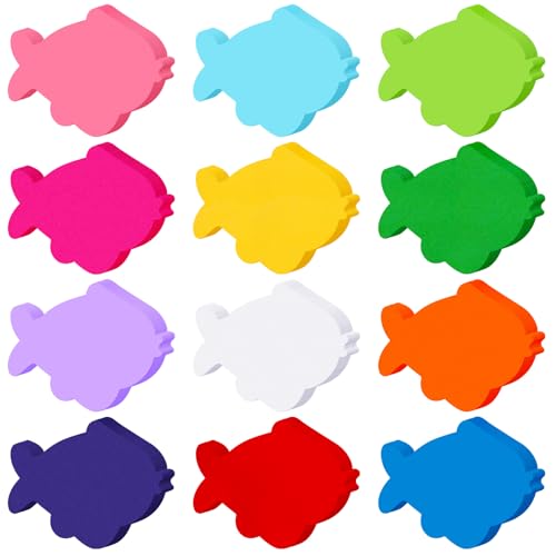 Kisston 360 Pcs Fish Cutouts Paper 3.9 Inch Assorted Color Die Cuts - color: 12 Colors, style: Fish