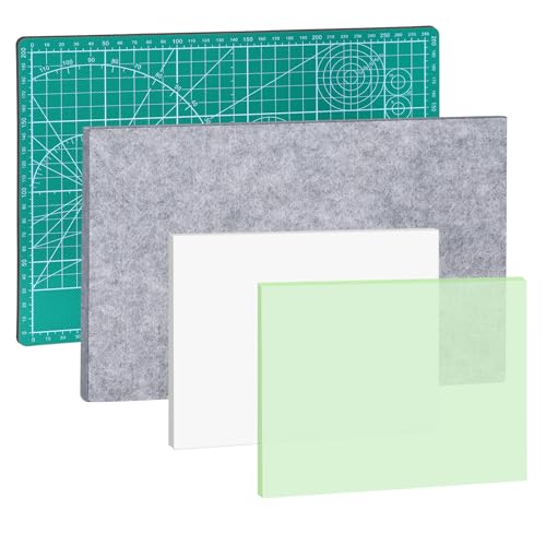4 Pcs Leather Punch Pads, A4 Self Healing Cutting Mat, Sound Absorbing Pad and Leather Cutting Mat, Cutting Hole Punch Stamping Tool for Leathers Working DIY Crafts