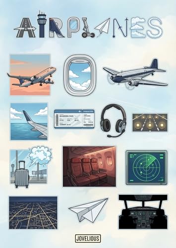 Airplanes Sticker Sheet, Airplanes Stickers for Laptop & Journal - style: Airplanes