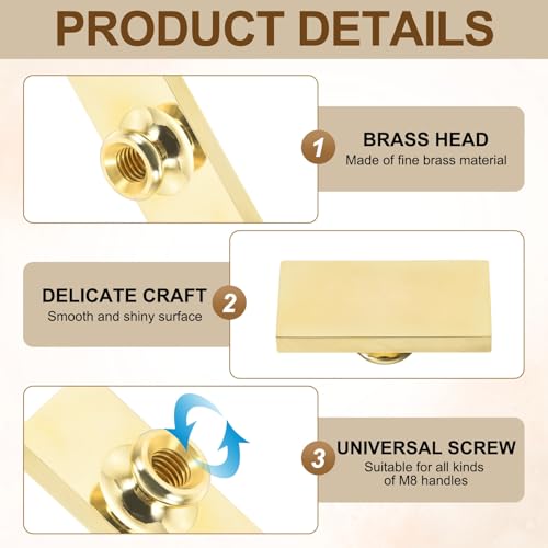PATIKIL 45x23mm Blank Wax Seal Rectangle Sealing Wax Stamp Brass Head Gold - size: 45x23mm