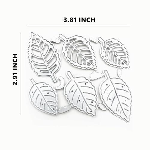 YKW Leaf Shape Metal Cutting Dies Set with Embossing Tools for Card Making Album, Scrapbooking Paper Craft DIY Kit, Includes Die Cuts Etching Stencils Stamps Thin Banner Cutting Dies - style: leaf3