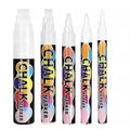 White Window Chalk Markers Pen, 5 Pack White Window Chalk Markers for Cars Glass Washable - Ideal for Use at Home, School, Office, Erasable, Dust-Free, Non-Toxic, 5 Nib Sizes (1, 3, 6, 10, 15mm) - size: 5 pcs White Multi-Size