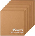 15Sheets Brown Cardstock Paper, 12x12 Kraft Card stock for Cricut, Thick Construction Paper for Card Making, Scrapbooking, Craft 90 lb / 250 gsm - color: Brown