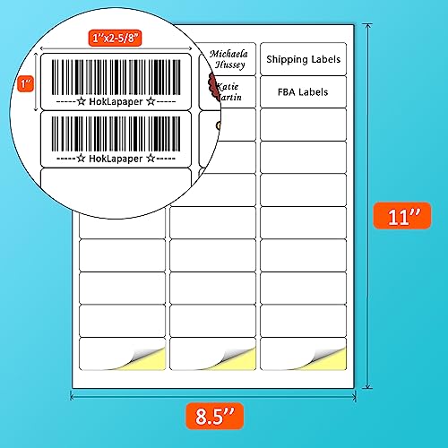 1"x2-5/8"Mailing Address Labels,15000 Sticker Labels(500 Sheets) - size: 1"x2-5/8" Labels (500 Sheets)