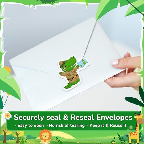 Qeeenar 500 Pcs Camping Animal Stickers for Kids Roll, Pet Reward Teacher | Cute Bear Elephant Lion Designs, Bulk Classroom Rewards, Easy Peel Motivational, Party Favor Supplies, Zoo Theme - style: Camping Animal