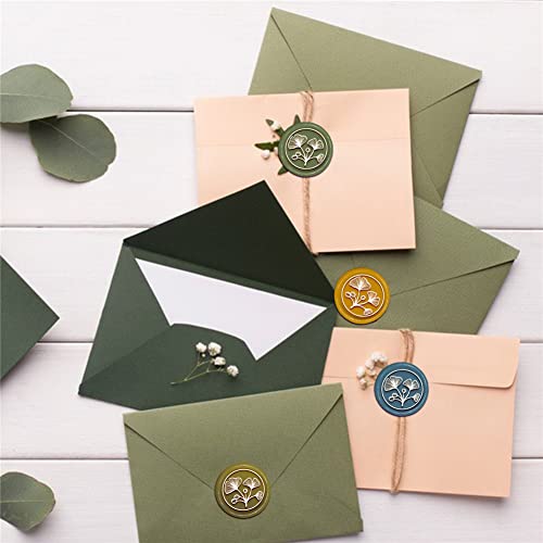 CRASPIRE Vintage Brass Ginkgo Biloba Leaf Sealing Wax Stamp, 30mm, Wooden Handle - style: ginkgo bilabial leaves plants
