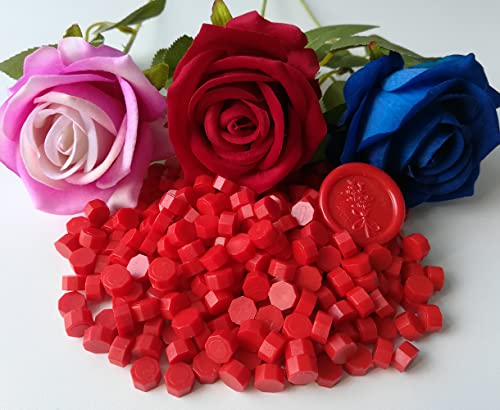 400 Pieces Sealing Wax Beads for Seal Stamp, PORXFLY Wax Seal Beads Great for Wedding Invitations, Wine Packages,Cards Envelopes, Gift Wrapping (Red) - color: Red