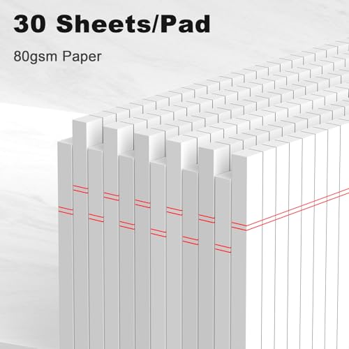 AILZFEI 12pcs Small Note Pad 5x8 College Ruled White Legal Pads Paper Notepads 12 Pack Study Back Writing Pads 5 x 8 Legal Pads Perforated Narrow Ruled Pads of Paper White - color: White 12
