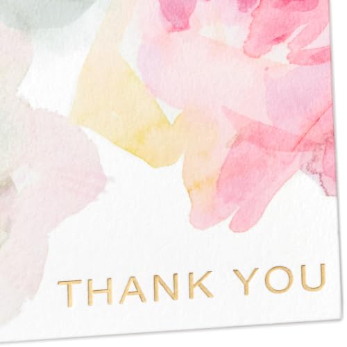 Hallmark Thank You Cards, Watercolor Flowers (10 Cards with Envelopes)
