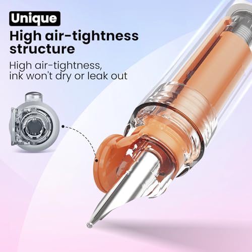 WRITECH Clictek Retractable Fountain Pen: Fine Black Ink with 5 Cartridges - color: Multicolor