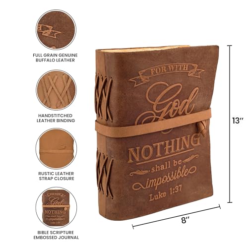 LEATHER VILLAGE Scripture Journal, Natural Tan 13x8. - color: Brown, size: 13 inches X 8 inches