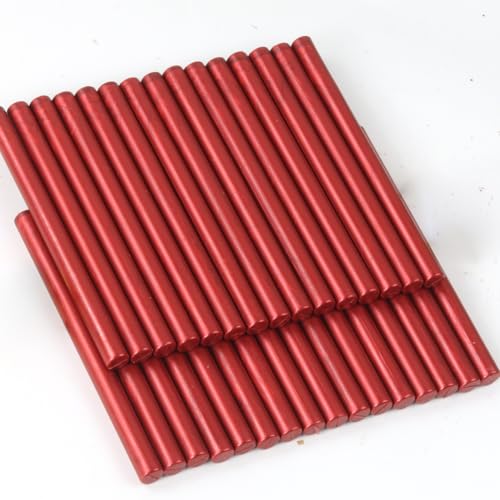 Flame Red Wax Seal Sticks, 30pcs Sealing Wax Sticks, HOSEALING Glue Gun Wax Seal Sticks for Wax Seal Stamp, Premium Sealing Wax for Wedding Invitations, Letter, Envelope (Mini Size) - color: Flame Red