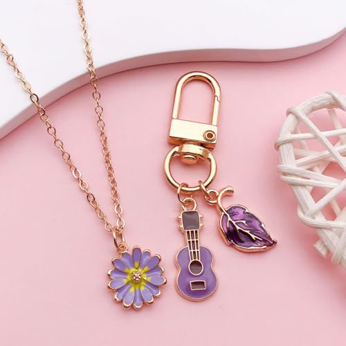 Youdiyla 40pcs Enamel Charms Alloy Metal Charms for Jewelry Making Necklace Bracelet Earring DIY Accessories - color: Purple