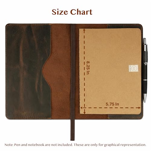 A5 Leather Journal Refillable Large Moleskine Notebook Planner Cover with Pen Loop | Leather Handmade Notebook A5 Cover Large Leather Journal for Professionals - color: Brown Leather Journal Cover A5