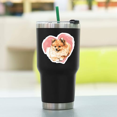 100 PCS Pomeranian Stickers Pack – Waterproof Dog Decals for Water Bottles, Laptops, Phones, Notebook, Cars – Cool Vibrant Graphics for Pomeranian Enthusiast - color: Pomeranian