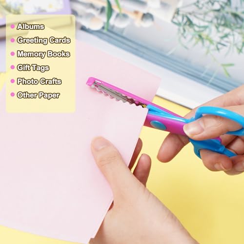 UCEC 8 Pack Craft Scissors Decorative Edge, Zig Zag Scissors for Crafting - color: 8 Pack