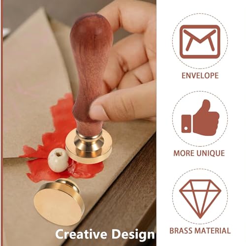 2 Pcs Blank Wax Seal Stamp Replacement, Golden Copper Wax Stamping Heads, Art & Craft Supplies