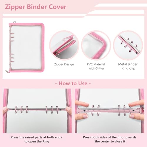 Reusable Sticker Storage Organizer Binder Collecting Book A5, Pink - color: Pink