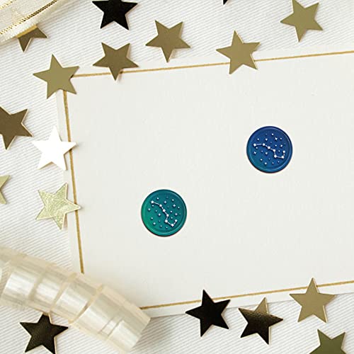CRASPIRE Big Dipper Wax Seal Stamp Stars Sealing Wax Stamps Night Sky 30mm Retro Vintage Removable Brass Stamp Head with Wood Handle for Wedding Invitations Halloween Packing - style: Big Dipper, Stars, Night Sky