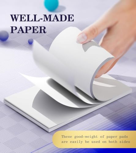 Small Note Pads 3x5 Pocket Notepad, 10 Pack Server Note Pads 3x5, Memo Pads | White Scratch Pads, Small Writing Pads 3x5 White Paper, 50 Sheets per Blank Mini Notepads 3x5 Scratch Paper for Work/School - color: White- 10 Pack, size: 3x5