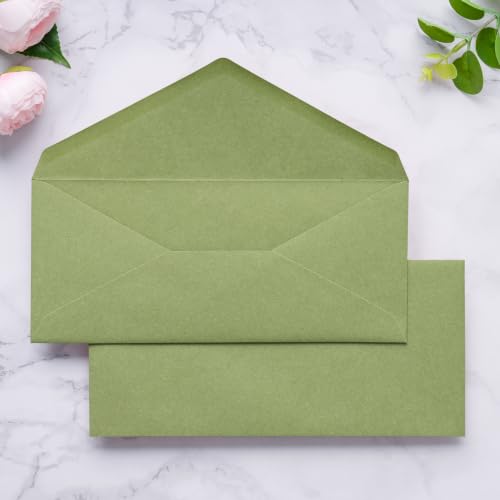 PONATIA 50 Pack #10 Business Envelopes, Sage Green 4.13 x 9.49'' Envelopes - color: Sage Green