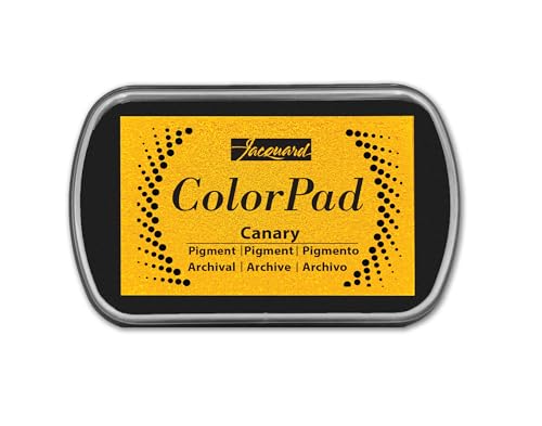 Jacquard ColorPad Archival Pigment Ink Stamp Pads- Canary - Acid Free - Non-Toxic - Excellent for Blending, Embossing and Stamping - color: Canary