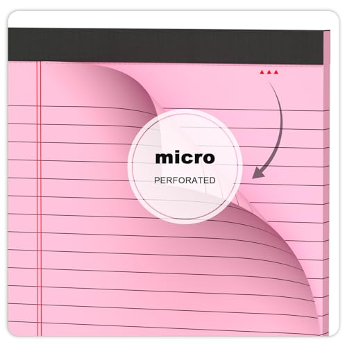AILZFEI Pink Purple Small Legal Pad 5 x 8 College Ruled Color Legal Pads Paper Notepads 6 Pack Sturdy Back Writing Pads 5 x 8 Note Pads Perforated Narrow Ruled Pads of Paper - color: Pink & Purple