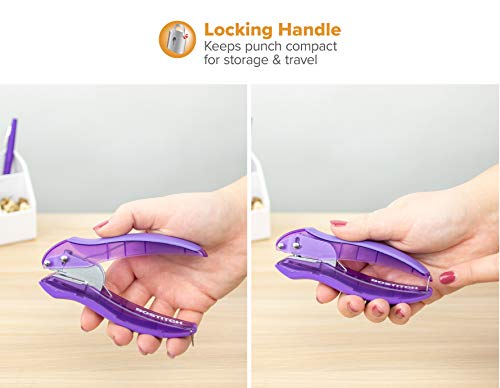 Bostitch Office inLIGHT Reduced Effort One-Hole Punch, One Unit per Package, Assorted Colors, No Color Choice (2401)
