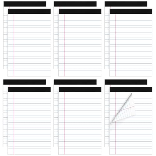 Thboxes 12 Pack 360 Sheets 5x8 Legal Pads, College Ruled 8 Colors White - size: 5 x 8 Inch, style: 12 Pack-360 Sheets White