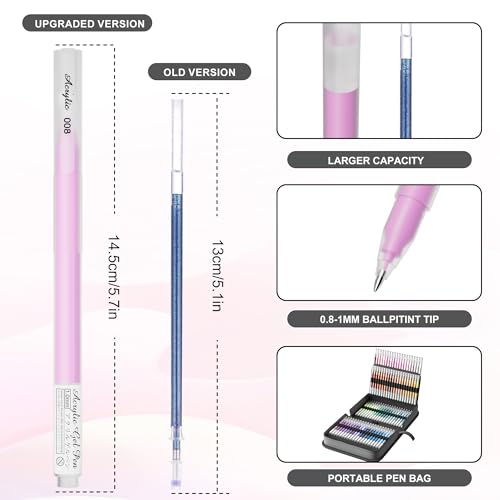 LIUILUCAI Acrylic Gel Pens for Coloring, 100 Colored Pens & Travel Case - color: 100 coloring